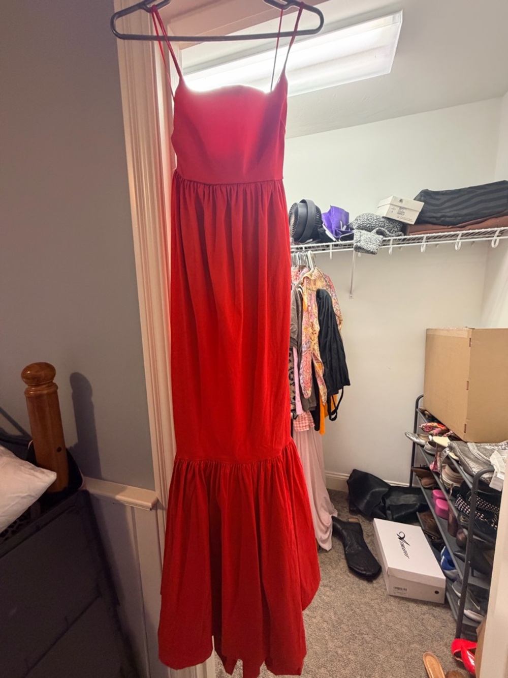Abercrombie & Fitch Red Spaghetti-Strap Maxi Dress